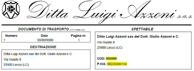 Esempio codice cliente